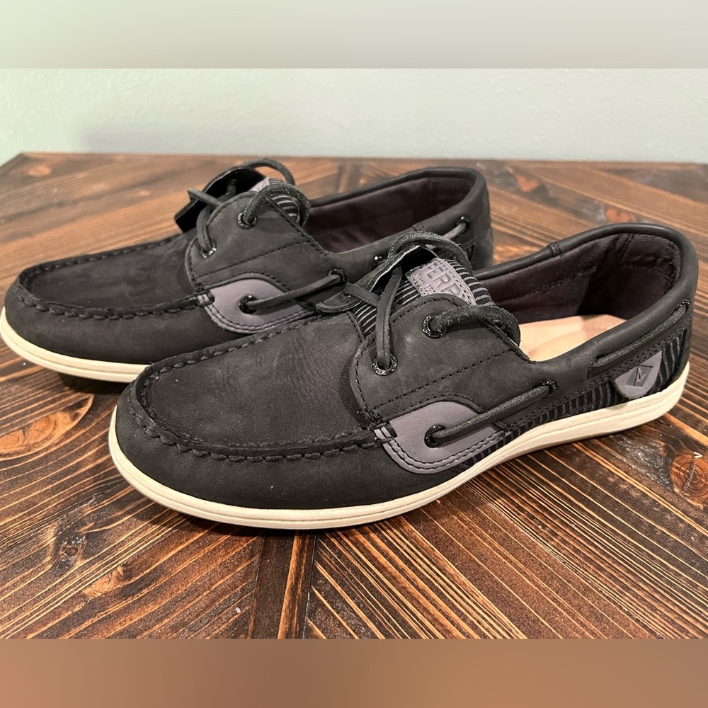 Sperry Koifish Black Stripe Boat Shoes